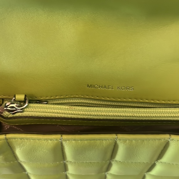 Michael Kors Soho Leather Quilted Chain Shoulder Bag in Lime Green - Picture 11 of 16